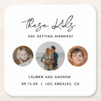 Modern Script Kids Photo Wedding Save The Date