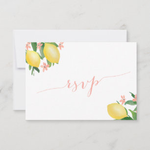 Modern Script Lemons Wedding Food Options RSVP Card