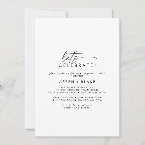 Modern Script Let's Celebrate Invitation