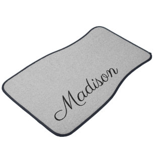 Modern Script Light Grey Custom Monogram Car Floor Mat