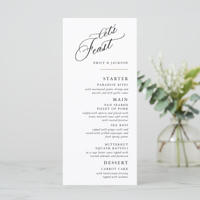 Modern Script Line Block Menu (Standing Front)
