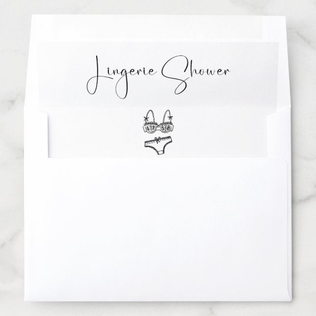 Modern Script Lingerie Shower Envelope Liner (In Envelope)