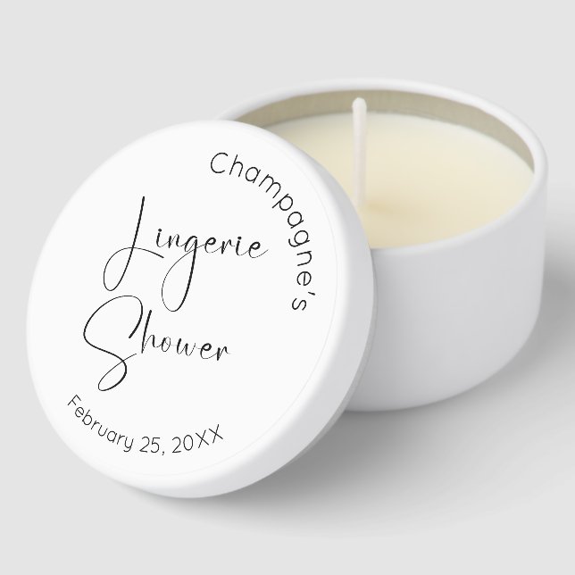 Modern Script Lingerie Shower Mini Candle Favors (Corner)