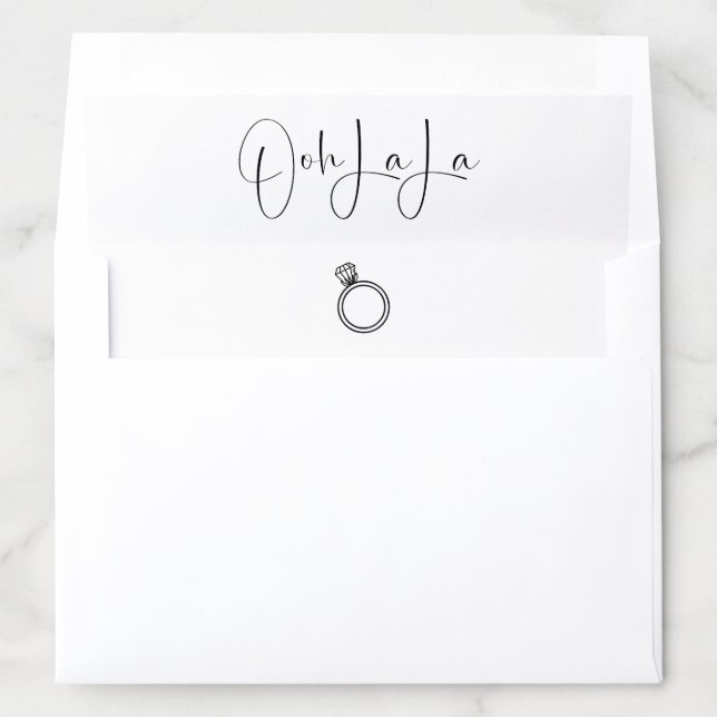 Modern Script Lingerie Shower Ooh La La Envelope Liner (In Envelope)