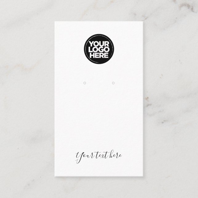 Modern Script Logo earring minimal display card (Front)