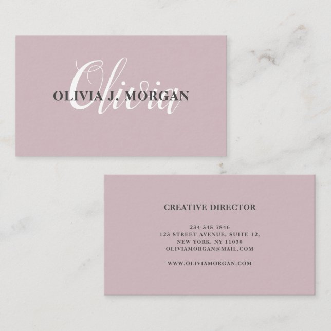 Modern script logo minimal professional name business card (Front/Back)