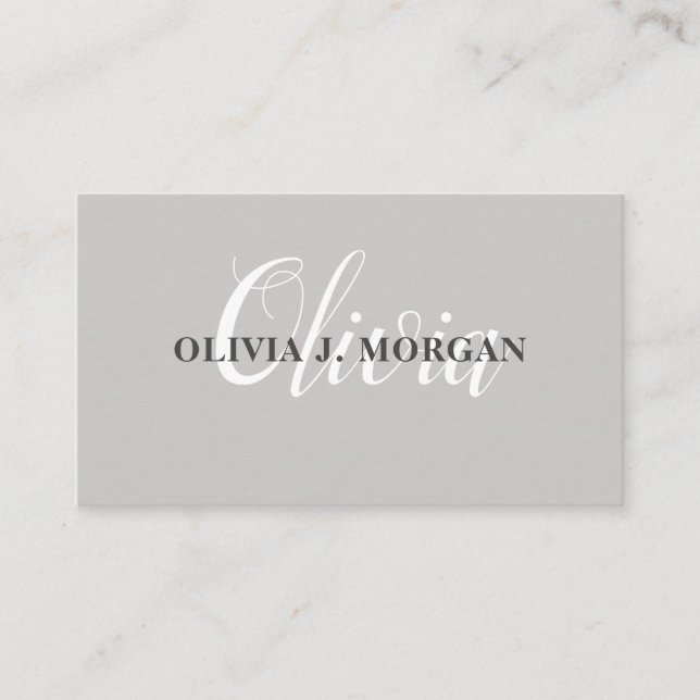 Modern script logo minimal professional name business card (Front)