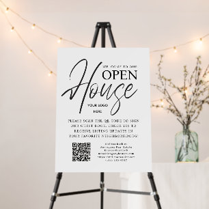 Modern Script Logo Template Real Estate Open House Foam Board