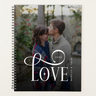 Modern Script Love Custom Engaged Couples Photo Planner