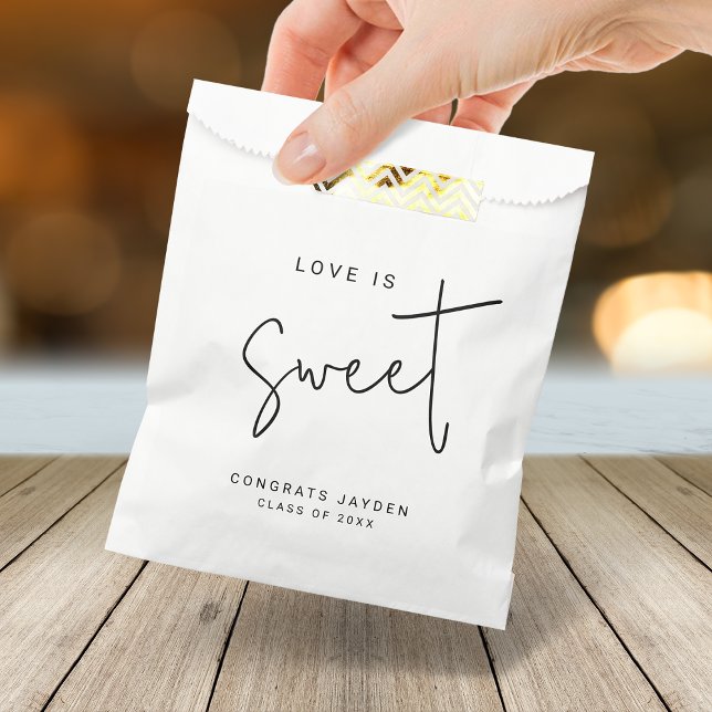 Modern Script Love is Sweet Graduation Favor Bag (Modern Script Love is Sweet Graduation Favor Bag)