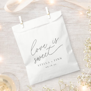 Modern Script Love Is Sweet Wedding Favor Bag