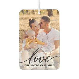 Modern Script Love Personalized 2 Photo Air Freshener