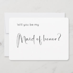 Modern Script Maid of Honor Proposal Invitation