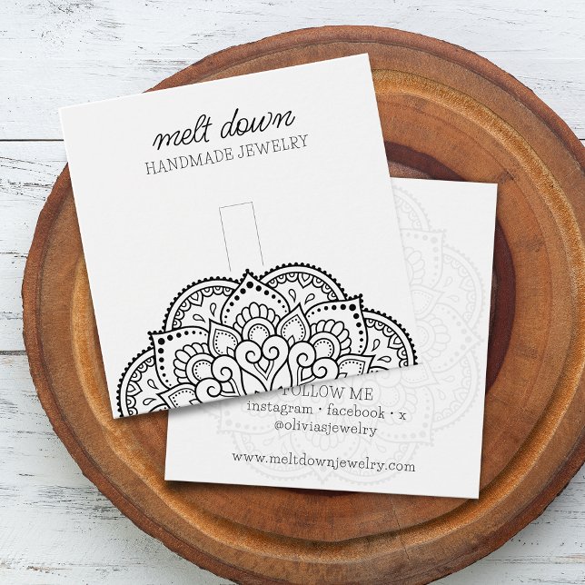 Modern Script Mandala Ring Jewelry Display Card (Modern Script Mandala Ring Jewelry Display Card)