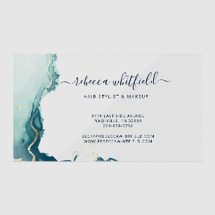 Modern Script Marble Agate Clear Business Cards