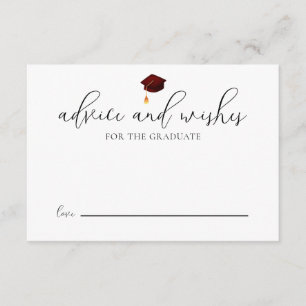 Modern Script Maroon Grad Advice Graduation Enclosure Card