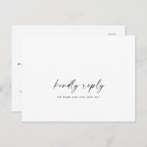 Modern Script Menu Choice RSVP Postcard