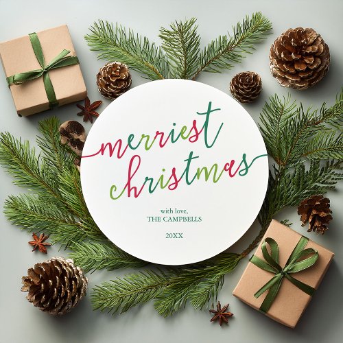 Modern Script Merriest Christmas Holiday Photo