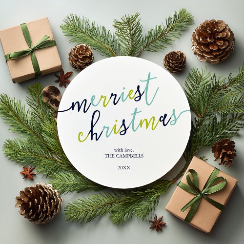 Modern Script Merriest Christmas Holiday Photo