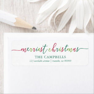 Modern Script "Merriest Christmas" Label