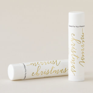Modern Script "Merriest Christmas"  Lip Balm