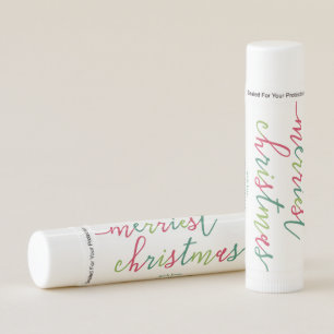 Modern Script "Merriest Christmas"  Lip Balm