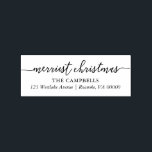 Modern Script "Merriest Christmas"  Rubber Stamp<br><div class="desc">Trendy and chic christmas themed personalized rubber stamps.</div>