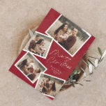 Modern Script Merry Christmas Photo Collage  Holiday Card<br><div class="desc">Modern Script Merry Christmas Photo Collage Holiday Card with additional message from the family on the back. Click the personalize button to customize this design with your photos and text.</div>