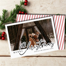 Modern Script Merry Christmas Photo