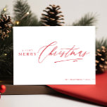 Modern Script Merry Christmas Red Non Photo Folded Holiday Card<br><div class="desc">Introducing our "Modern Script Merry Christmas Red Non-Photo Folded Holiday Card" – a sophisticated way to send your warmest wishes this holiday season! Are you searching for the perfect card that combines elegance and simplicity? Look no further. Our non-photo folded Christmas card features a timeless script that spells out "Merry...</div>