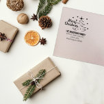 Modern Script Merry Christmas Tree Return Address Rubber Stamp<br><div class="desc">This modern "Merry Christmas" rubber stamp features a tree with custom family name and address.</div>