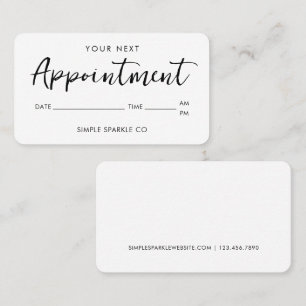 Modern Script Minimal Appointment Reminder Card