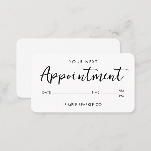 Modern Script Minimal Appointment Reminder Card