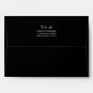 Modern Script Minimal Calligraphy Black Wedding Envelope