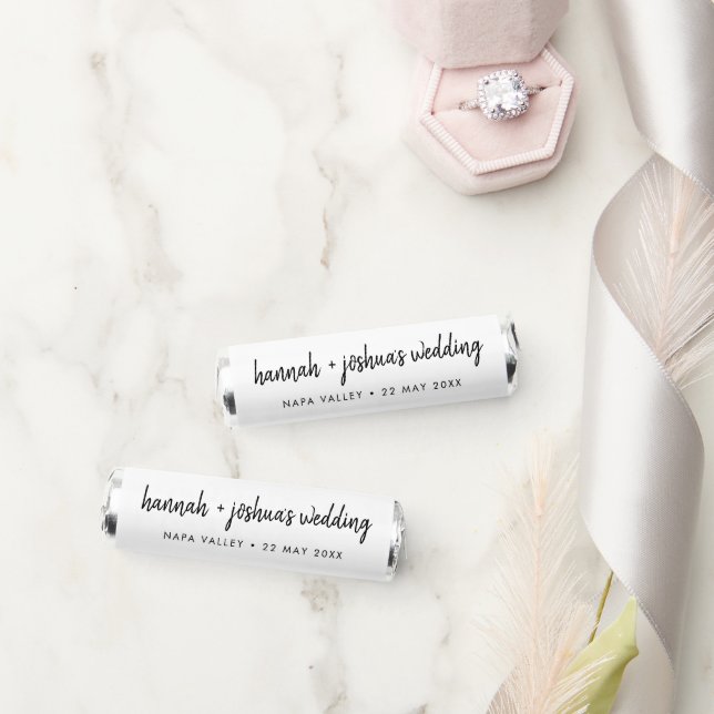 Modern Script | Minimal Simple White Wedding Breath Savers® Mints (Wedding)