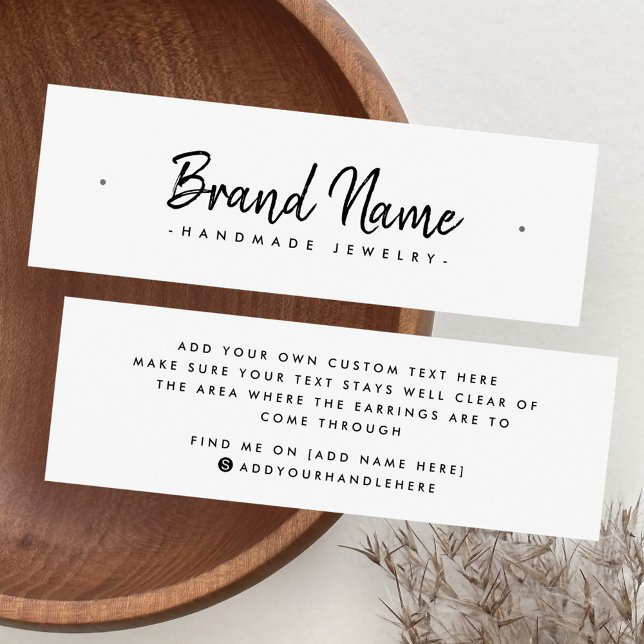 Modern script minimal stud earring display card (Modern script minimal stud earring display card)