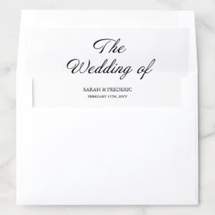 Modern Script Minimalist Calligraphy White Wedding Envelope Liner