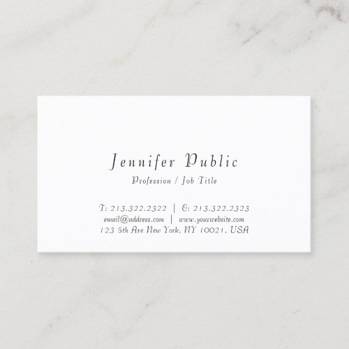 Modern Script Minimalist Design Elegant Template Business Card