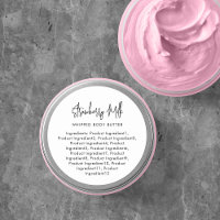 Modern Script Minimalist Ingredients Label