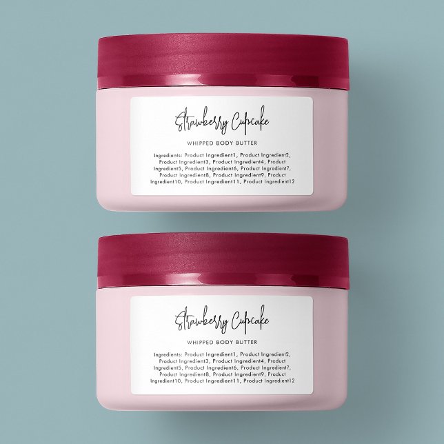 Modern Script Minimalist List of Ingredients Label (Creator Uploaded)