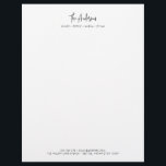 Modern Script Minimalist Personalized Family Name Letterhead<br><div class="desc">Modern Script Minimalist Personalized Family Name Letterhead your last name in a modern script and you can also add contact details at the bottom. Personalize it by replacing the placeholder text. For more options such as to change the font, it's size or spacing click the "Edit" button. *Please note that...</div>