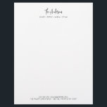 Modern Script Minimalist Personalized Family Name Letterhead<br><div class="desc">Modern Script Minimalist Personalized Family Name Letterhead your last name in a modern script and you can also add contact details at the bottom. Personalize it by replacing the placeholder text. For more options such as to change the font, it's size or spacing click the "Edit" button. *Please note that...</div>