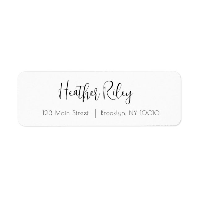 Modern Script Minimalist Return Address Label (Front)