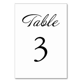 Modern Script Minimalist White Wedding Table Number