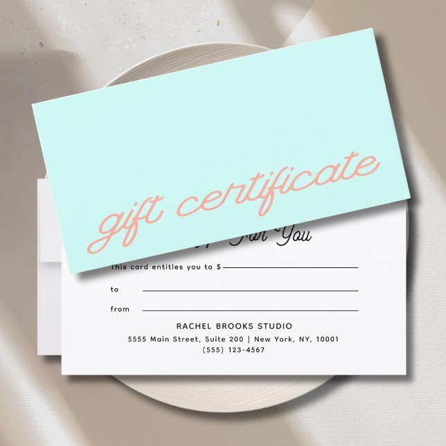Modern Script Mint Gift Certificate (Modern Script Mint Gift Certificate)