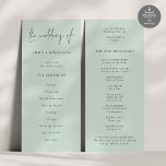 Modern Script Mint Green Wedding Program<br><div class="desc">Modern Script Mint Green Wedding Available digitally and printed. A modern typographical design for your wedding programs. The main header is in a stylish set script and the rest of the text you can easily personalize. You can change the text and background colors if you wish to match your wedding...</div>