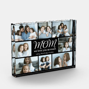 Modern Script Mom We Love You Photo Collage Block