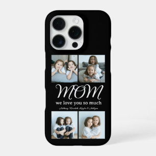 Modern Script Mom We Love You Photo Collage iPhone 16 Pro Case