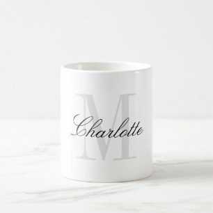Modern Script Monogram Custom Name Coffee Mug