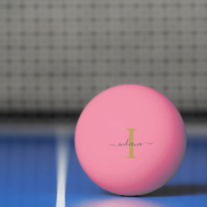 Modern Script Monogram Custom Ping Pong Ball